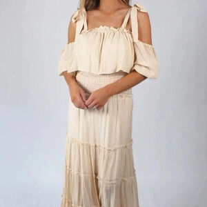 Fanco • Tiered Cottage Striped Maxi Dress